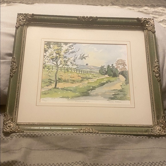 Framed Landscape Watercolor Art Original Print of Rivington Pike 32/250